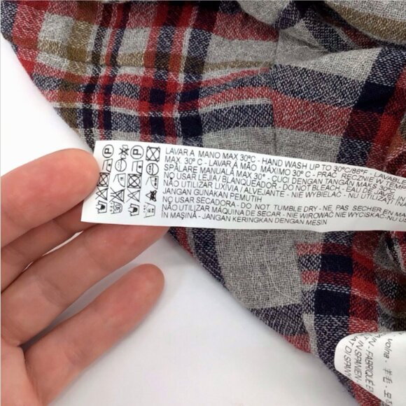 Zara Basic Plaid Blouse Peplum Short Sleeve Top Size Small - Picture 7 of 11